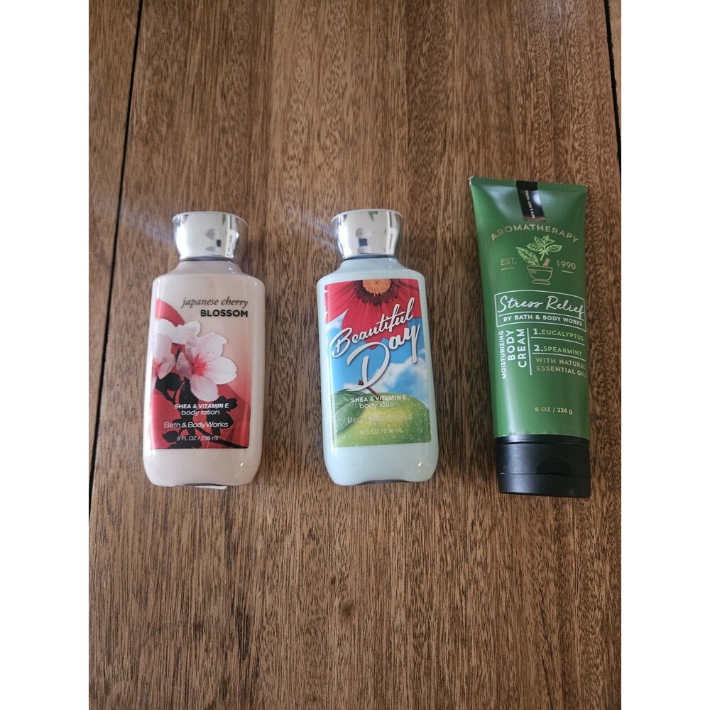 Lot Of Bath & Body Lotion Beautiful Day Japanese Cherry Blossom Eucalyptus...